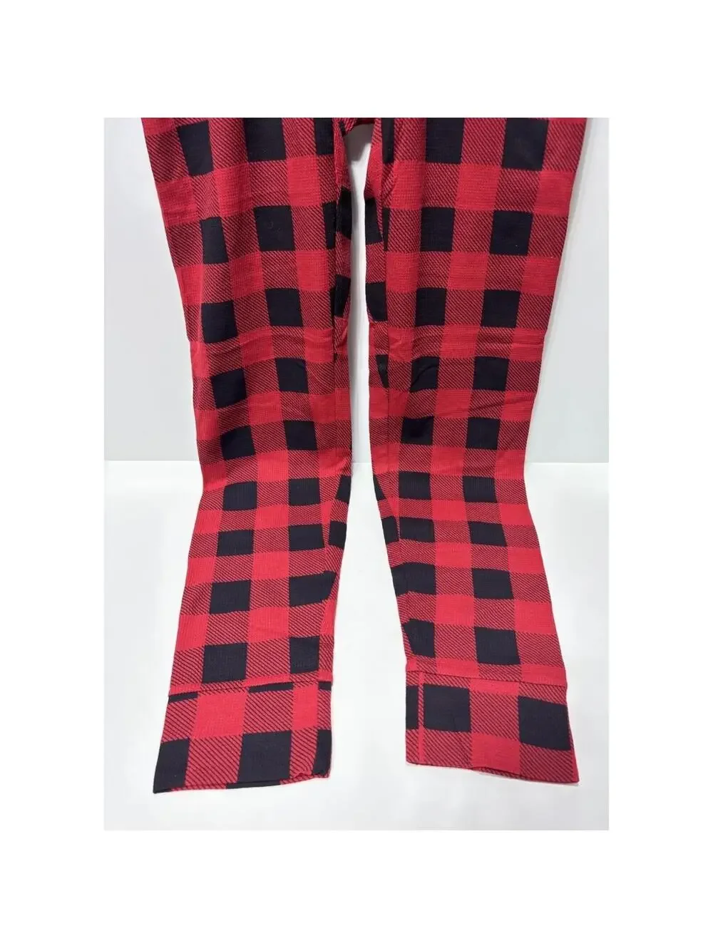 Mens Dickies Long Johns PJs Red & Black Plaid Pattern 41” Long Size Large, New!